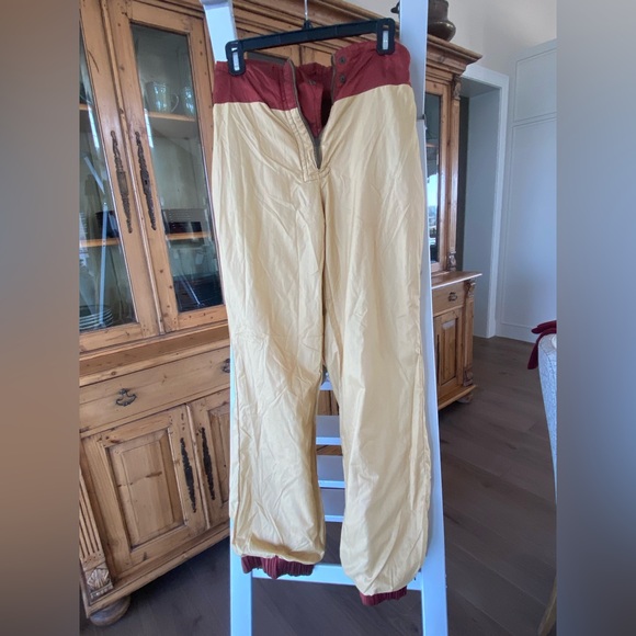 Vintage Emmegi ski pants dark orange w/ yellow lining, size 36/3 (XS/S) - Picture 13 of 14